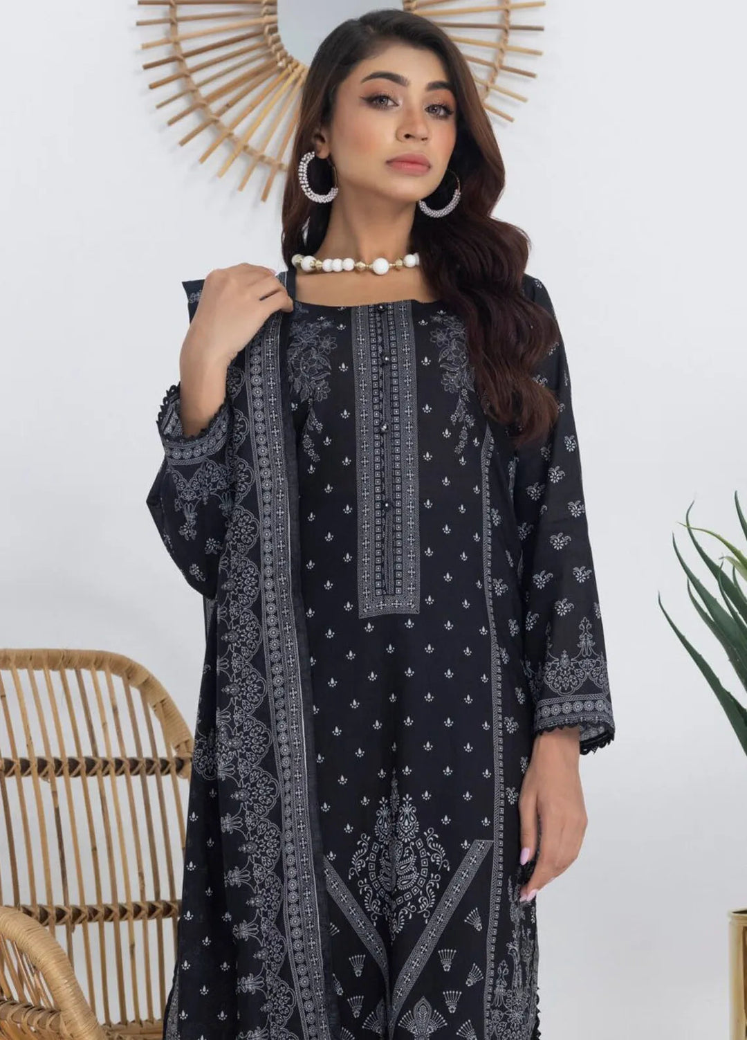 Salina by Regalia Textiles Printed Lawn Suit Unstitched 3 Piece RGT24BW3 D-01 - Summer Collection