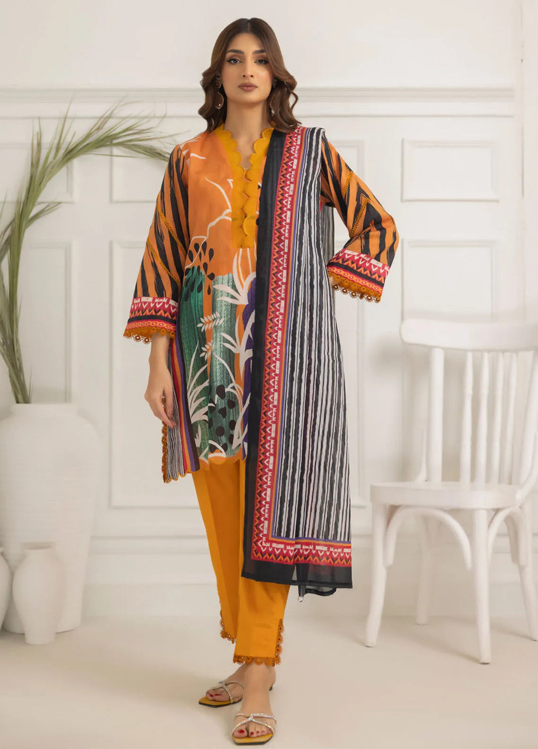 Salina By Regalia Textiles Printed Lawn Suit Unstitched 3 Piece RGT24S21 D-08 - Summer Collection