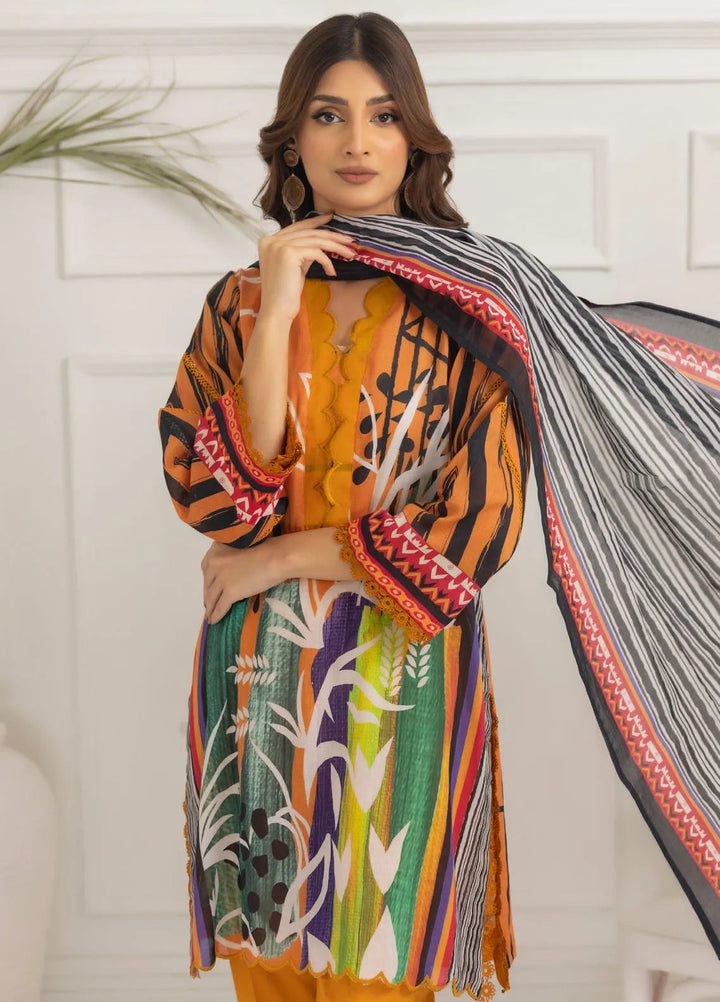 Salina By Regalia Textiles Printed Lawn Suit Unstitched 3 Piece RGT24S21 D-08 - Summer Collection