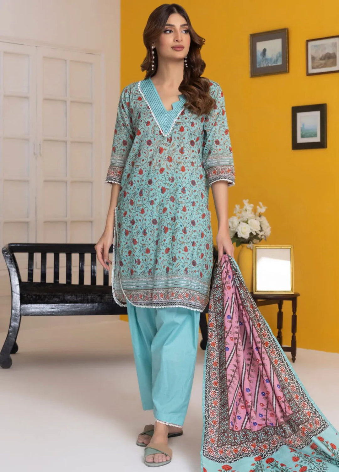 Salina By Regalia Textiles Printed Lawn Suit Unstitched 3 Piece RGT24S25 S25-1 - Summer Collection