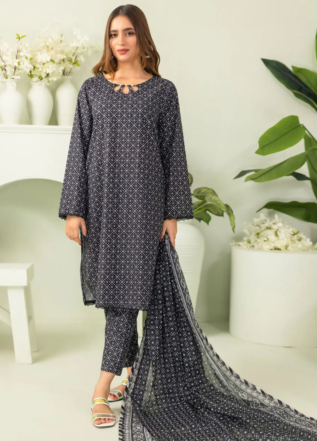 Salina By Regalia Textiles Printed Lawn Suits Unstitched 3 Piece RGT24BW D-09 - Summer Collection