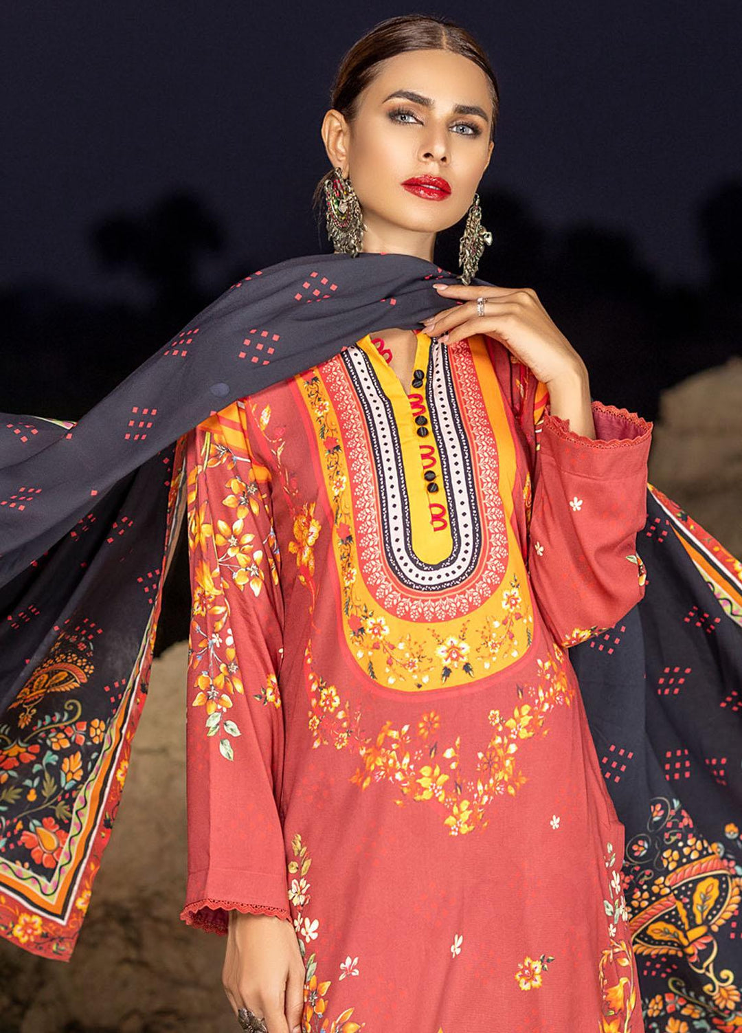 Salina by Regalia Textiles Printed Linen Suits Unstitched 3 Piece RGT22SP D10 - Winter Collection