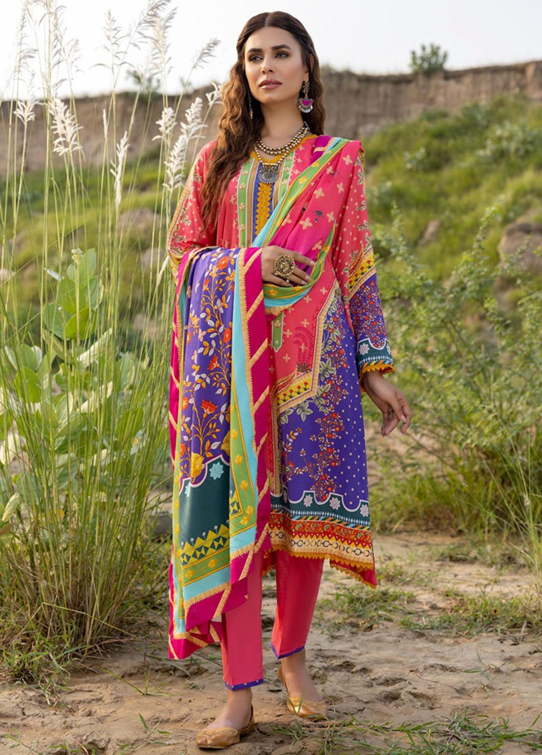 Salina by Regalia Textiles Printed Linen Suits Unstitched 3 Piece RGT22SP D2 - Winter Collection