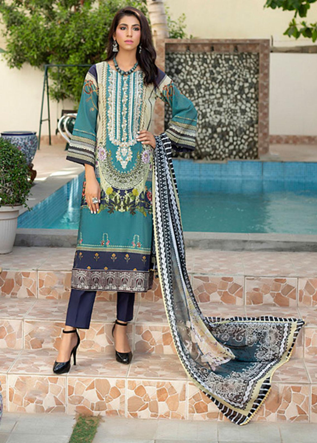 Salina by Regalia Textiles Embroidered Lawn Suits Unstitched 3 Piece SRG22-L2 10 - Summer Collection