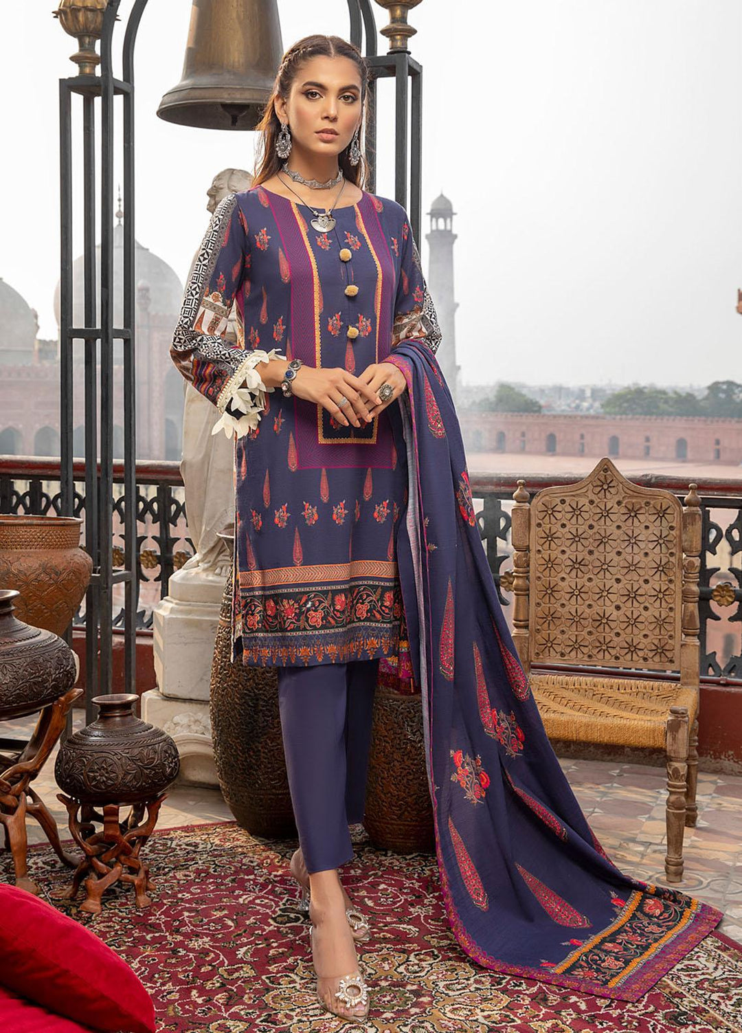 Salina by Regalia Textile Printed Khaddar Suits Unstitched 3 Piece RG21SK D-06 - Winter Collection