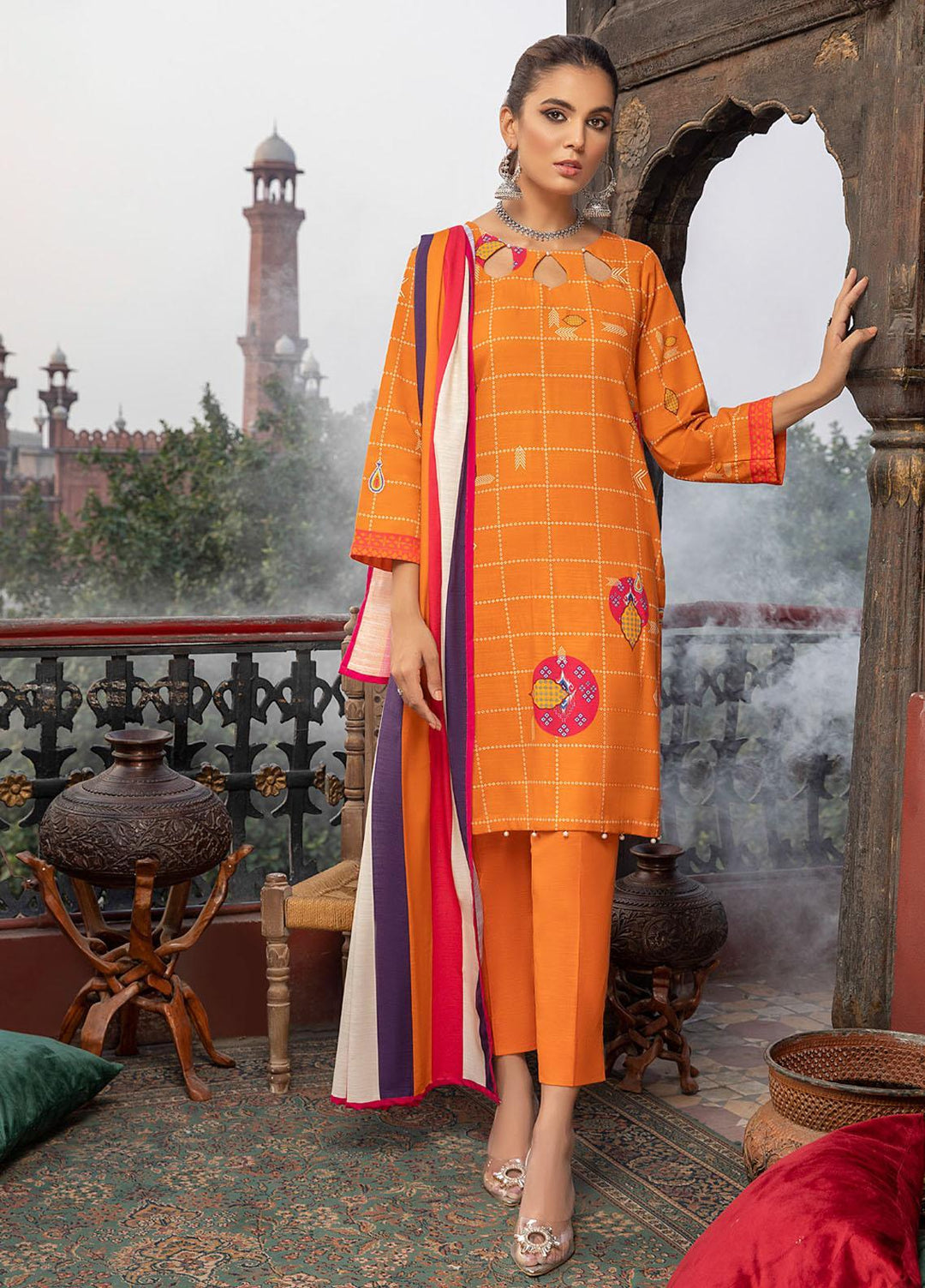 Salina by Regalia Textile Printed Khaddar Suits Unstitched 3 Piece RG21SK D-09 - Winter Collection