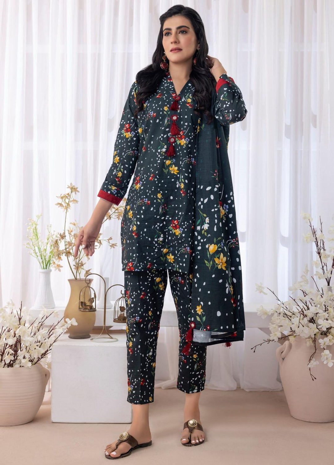 Salina Separates By Regalia Textiles Printed Khaddar Suits Unstitched 3 Piece RGT23SSK D-07 - Winter Collection