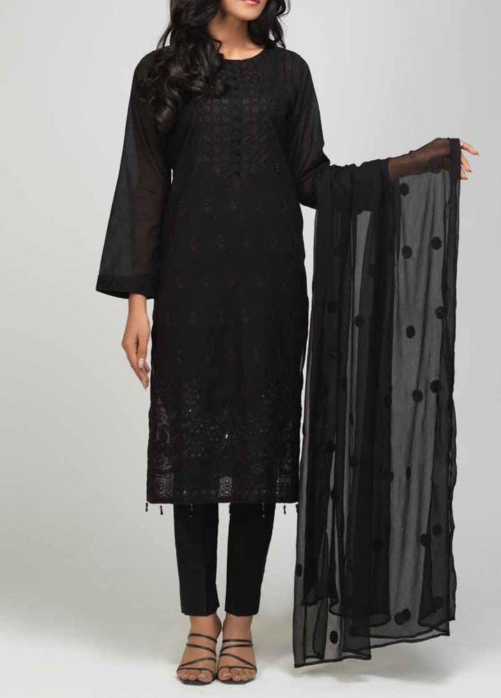 Salitex Black & White Embroidered Lawn Suits Unstitched 3 Piece SL21BW BW-28 - Summer Collection
