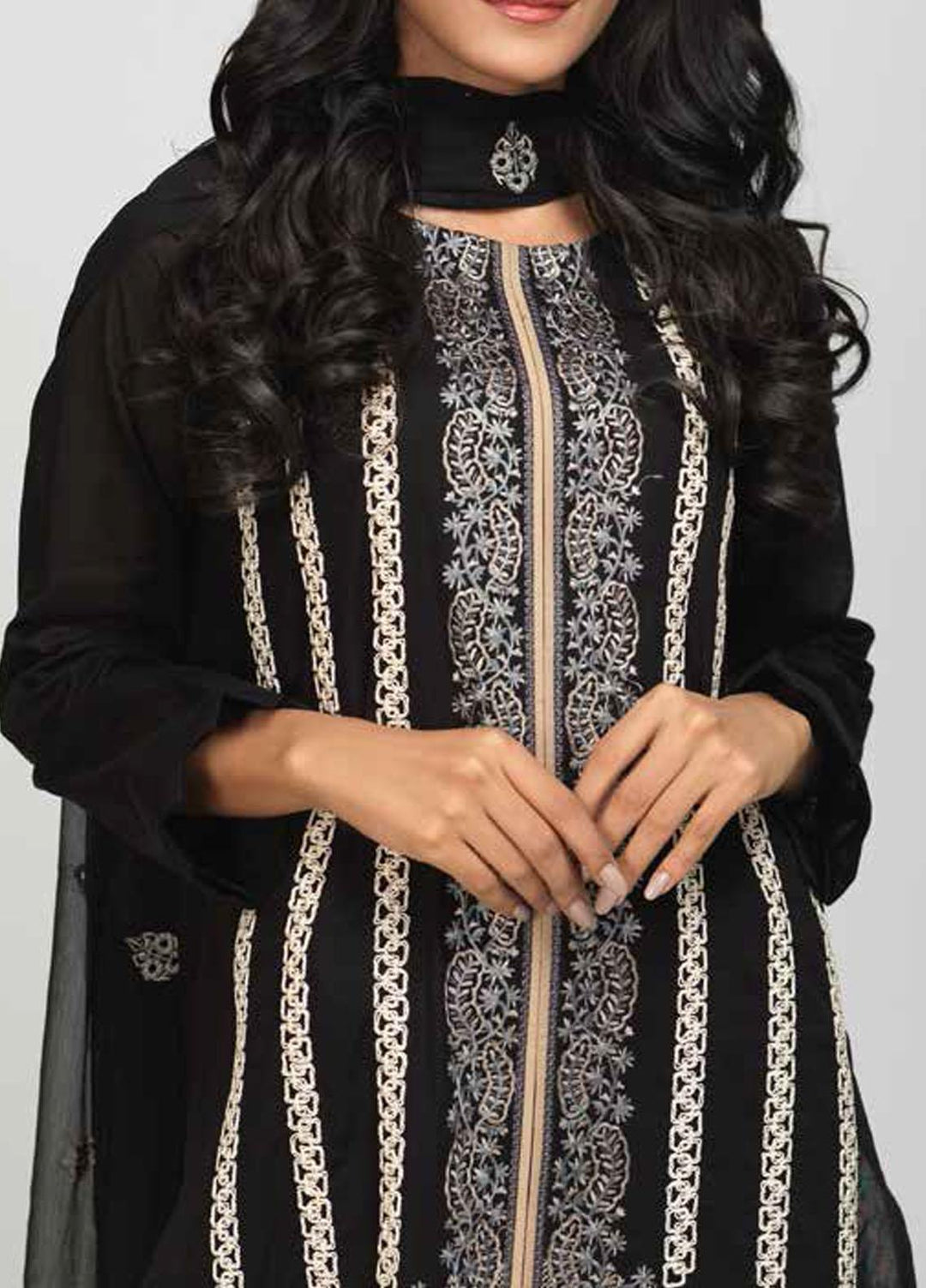 Salitex Black & White Embroidered Lawn Suits Unstitched 3 Piece SL21BW BW-29 - Summer Collection