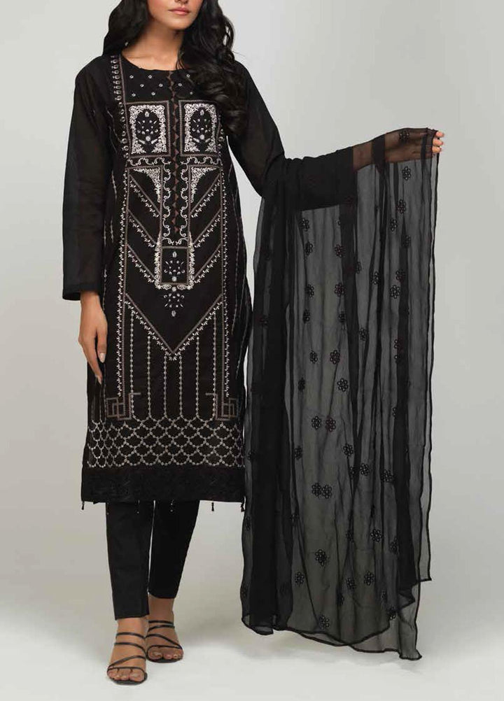 Salitex Black & White Embroidered Lawn Suits Unstitched 3 Piece SL21BW BW-31 - Summer Collection
