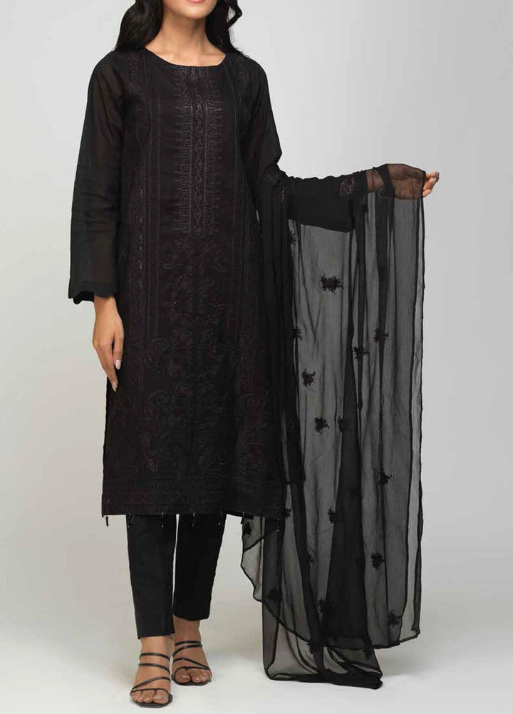 Salitex Black & White Embroidered Lawn Suits Unstitched 3 Piece SL21BW BW-36 - Summer Collection