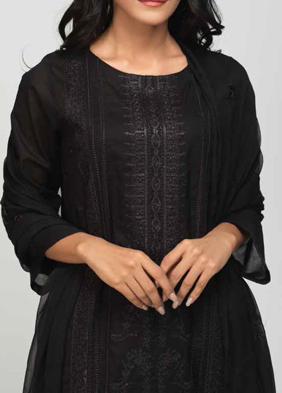 Salitex Black & White Embroidered Lawn Suits Unstitched 3 Piece SL21BW BW-36 - Summer Collection