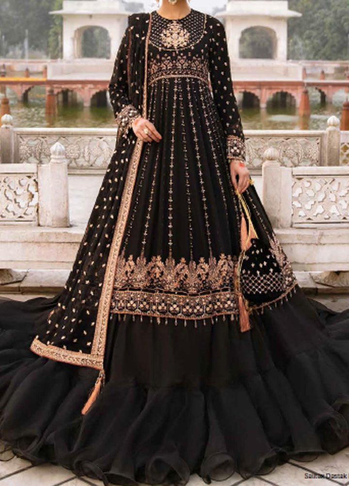 Dastak By Salitex Embroidered Chiffon Suits Unstitched 3 Piece ST22D HC-19 - Luxury Collection