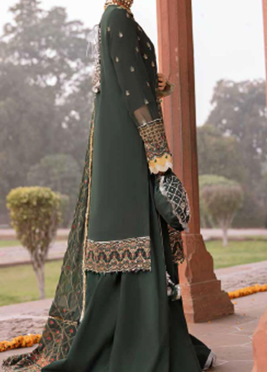 Dastak By Salitex Embroidered Chiffon Suits Unstitched 3 Piece ST22D HC-21 - Luxury Collection