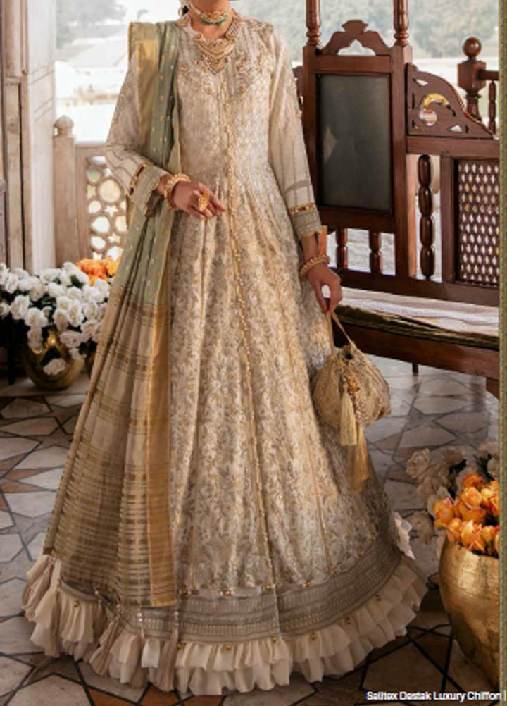 Dastak By Salitex Embroidered Chiffon Suits Unstitched 3 Piece ST22D HC-22 - Luxury Collection