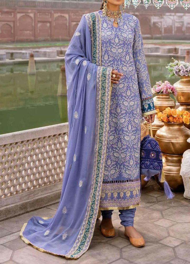 Dastak By Salitex Embroidered Chiffon Suits Unstitched 3 Piece ST22D HC-25 - Luxury Collection