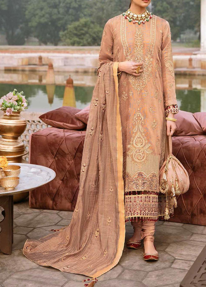 Dastak By Salitex Embroidered Khaadi Net Suits Unstitched 3 Piece ST22D HC-29 - Luxury Collection