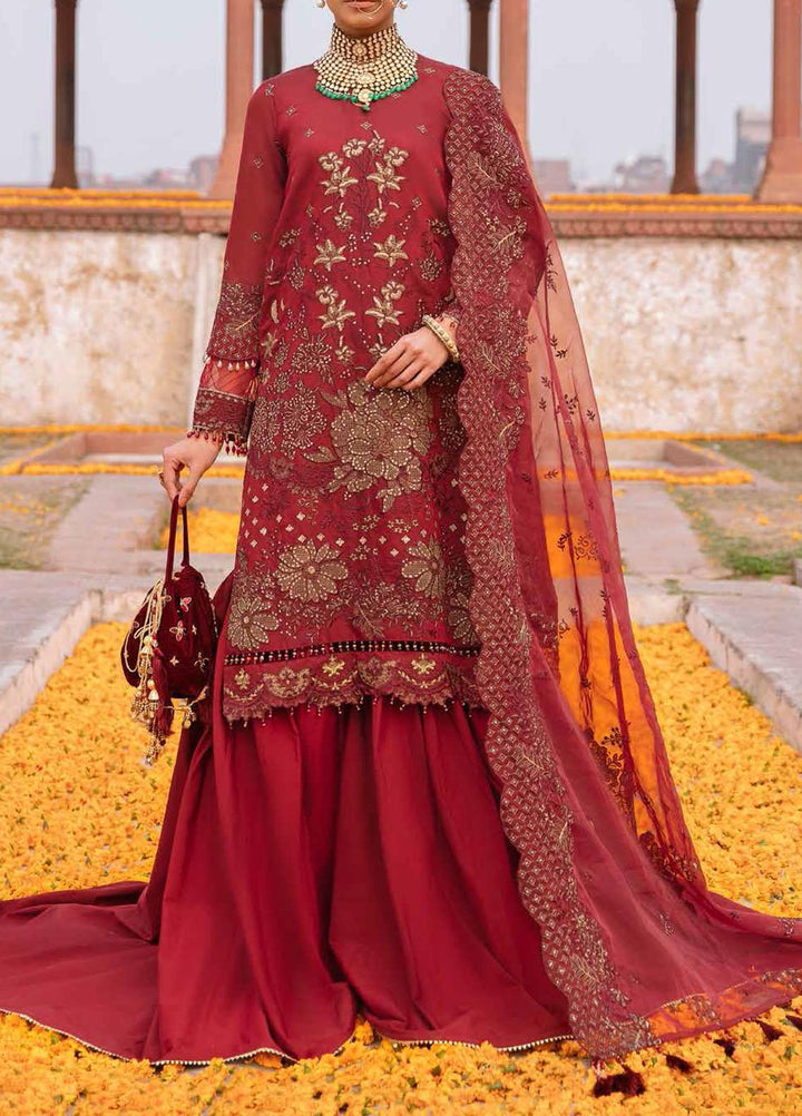 Dastak By Salitex Embroidered Khaadi Net Suits Unstitched 3 Piece ST22D HC-30 - Luxury Collection