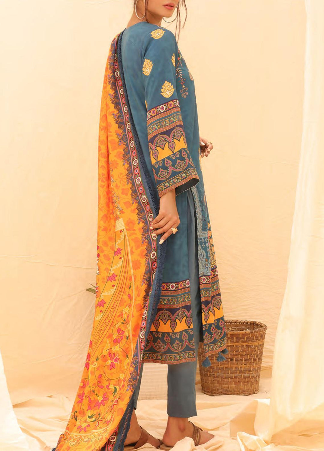 Salitex Printed Linen Suits Unstitched 3 Piece ST22SP WK-01179UT - Winter Collection