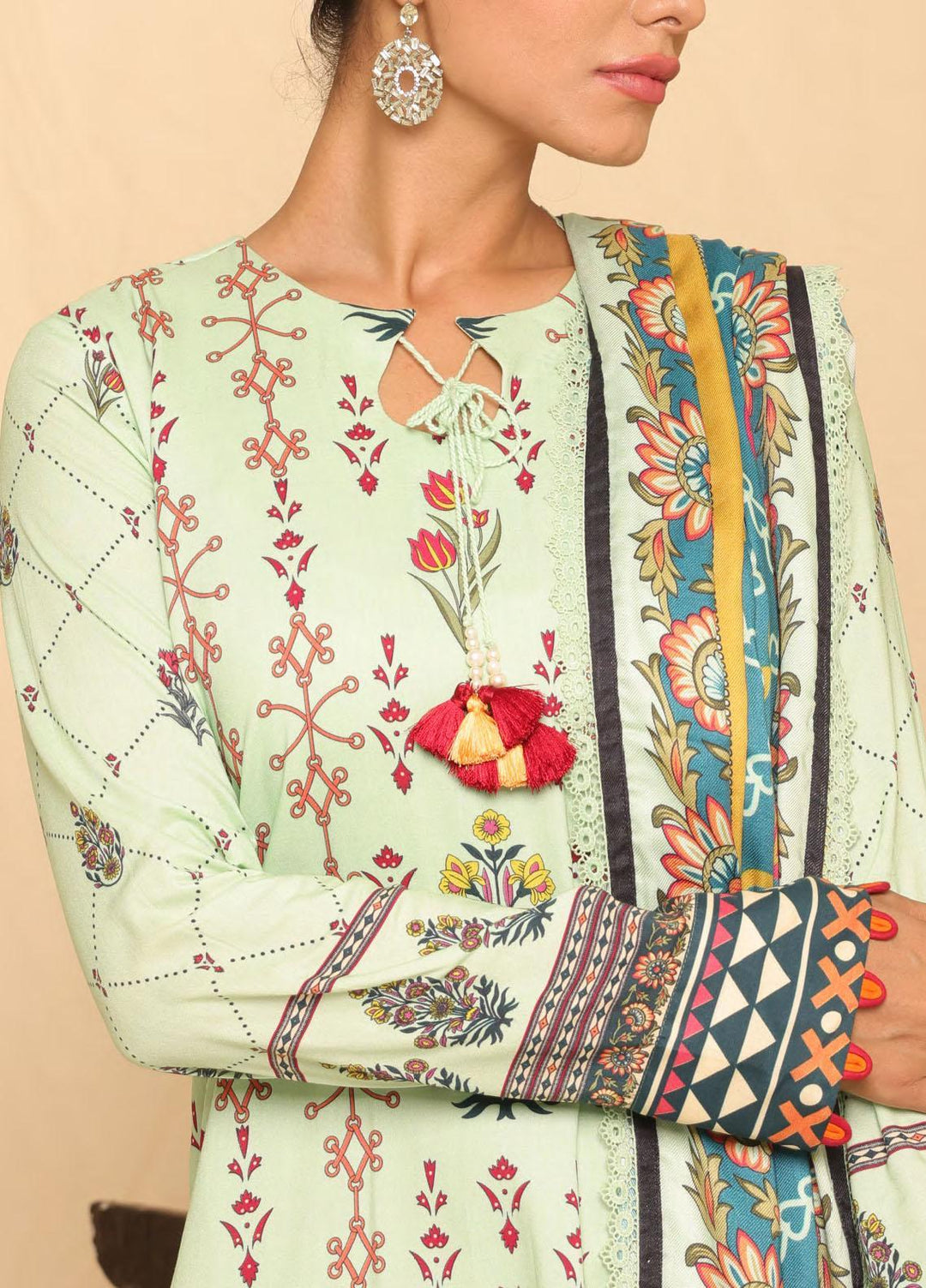 Salitex Printed Linen Suits Unstitched 3 Piece ST22SP WK-01182UT - Winter Collection