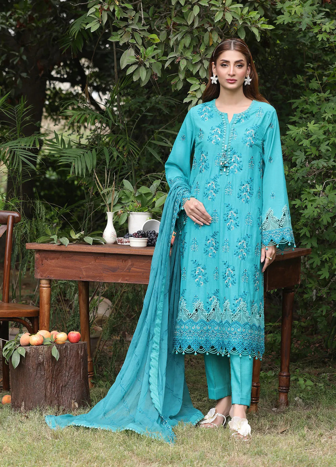 Salitex Embroidered Cambric Suits Unstitched 3 Piece UNS24CK021UT - Summer Collection