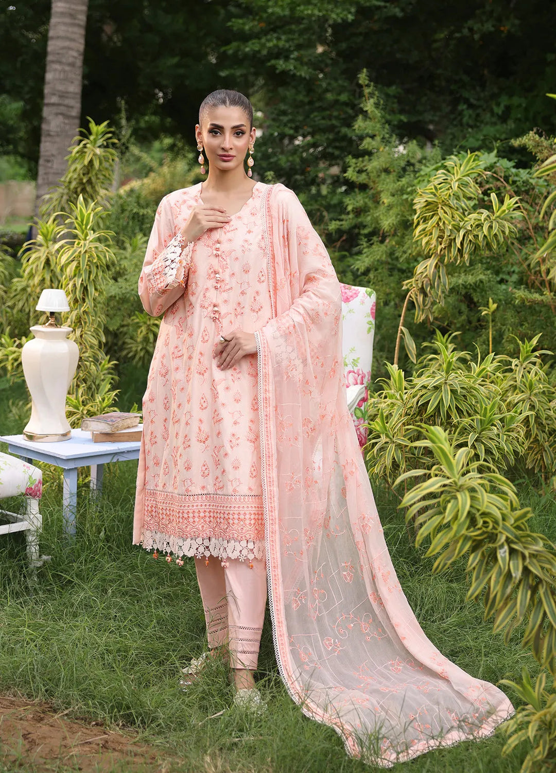 Salitex Embroidered Cambric Suits Unstitched 3 Piece UNW24CK007UT - Summer Collection