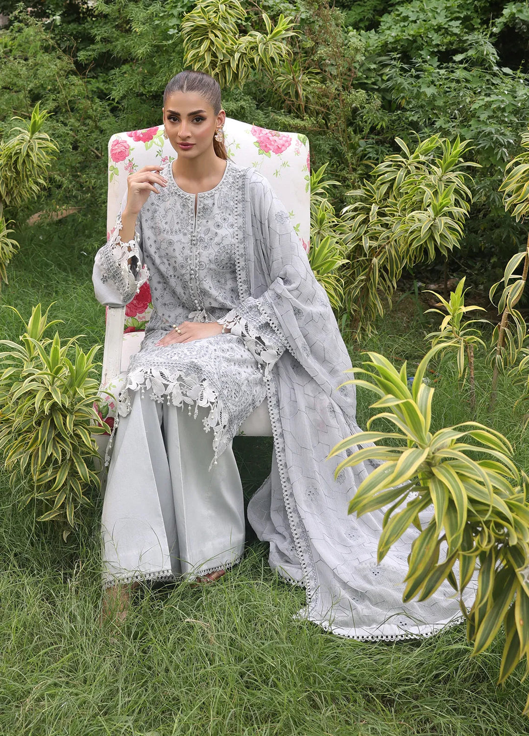 Salitex Embroidered Cambric Suits Unstitched 3 Piece UNW24CK012UT - Summer Collection