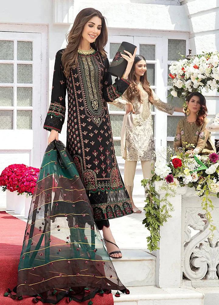 Salitex Embroidered Chiffon Suits Unstitched 3 Piece HC-00004UT - Festive Collection