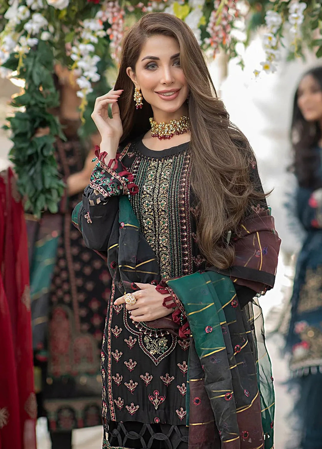 Salitex Embroidered Chiffon Suits Unstitched 3 Piece HC-00004UT - Festive Collection