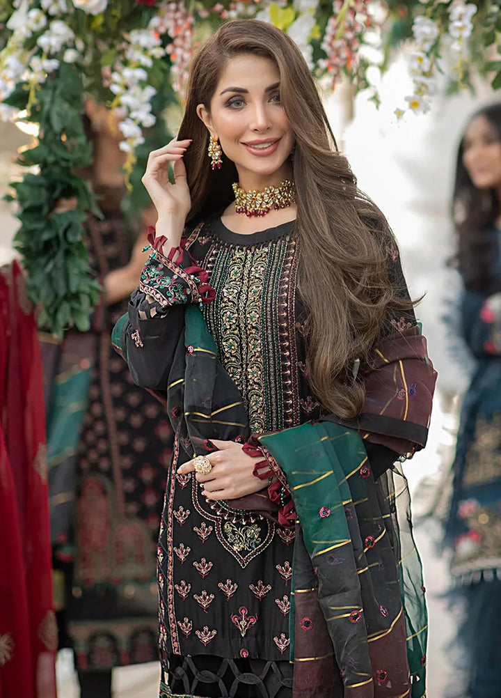 Salitex Embroidered Chiffon Suits Unstitched 3 Piece HC-00004UT - Festive Collection
