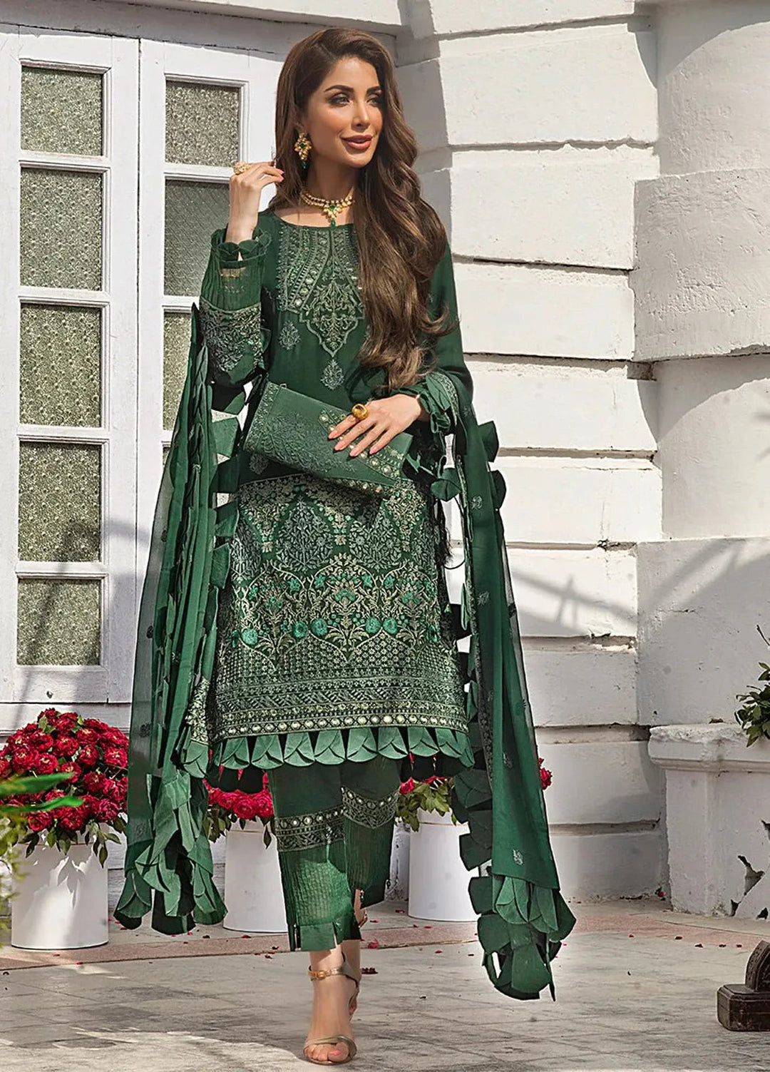 Salitex Embroidered Chiffon Suits Unstitched 3 Piece HC-00005UT - Festive Collection