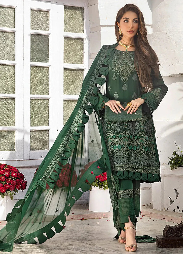 Salitex Embroidered Chiffon Suits Unstitched 3 Piece HC-00005UT - Festive Collection