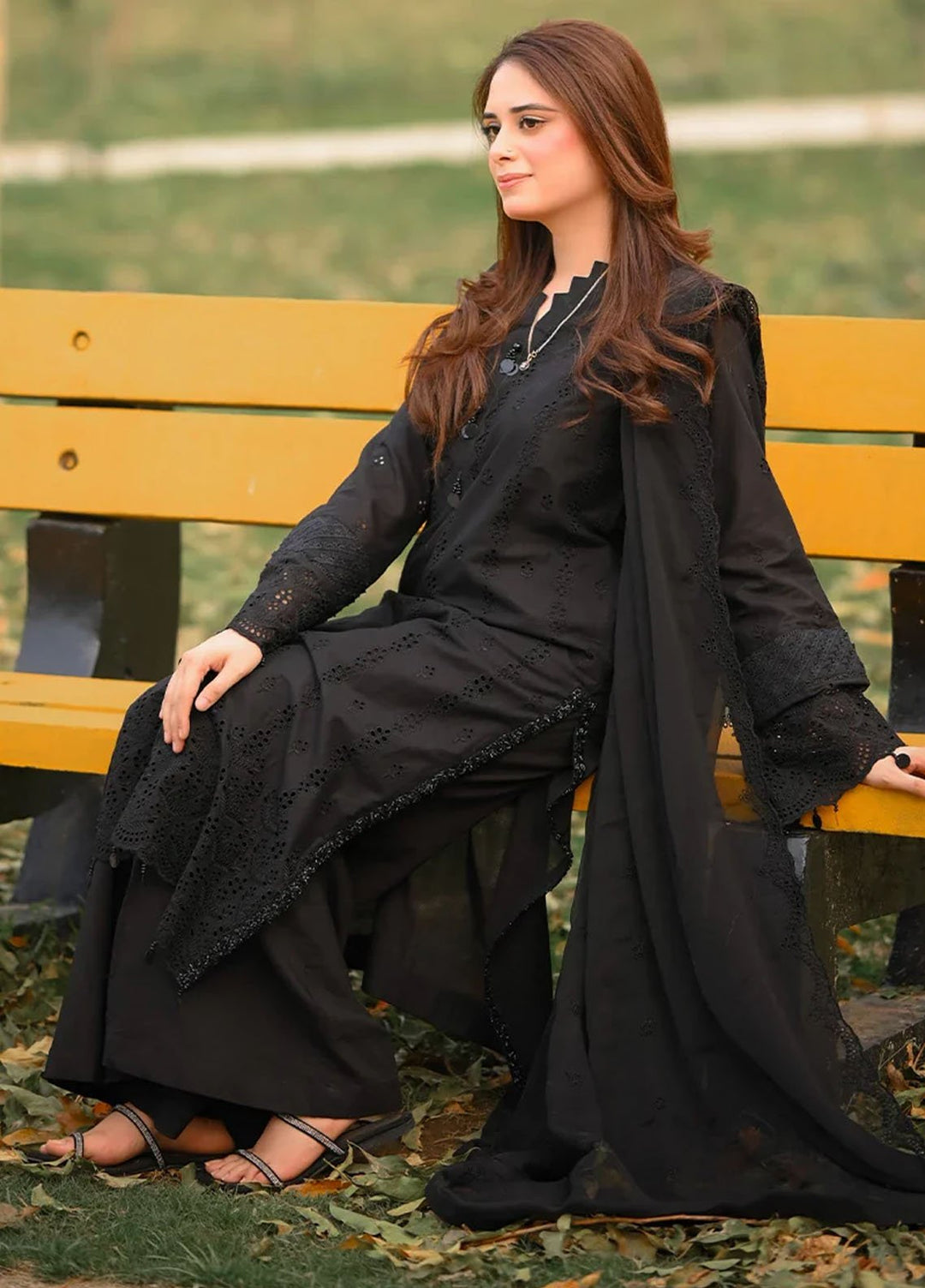 Salitex Embroidered Chikankari Lawn Suits Unstitched 3 Piece SUNS7CK025UT - Summer Collection