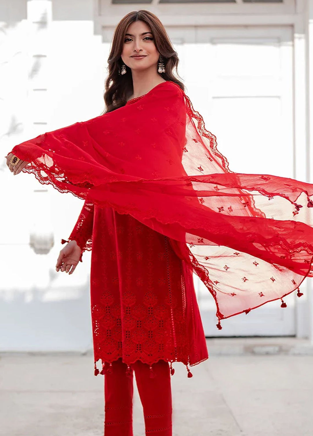 Salitex Embroidered Chikankari Lawn Suits Unstitched 3 Piece SUNS7CK028UT - Summer Collection