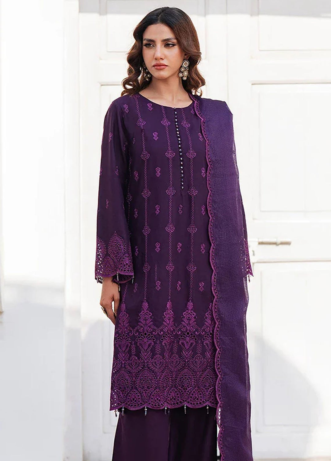 Salitex Embroidered Chikankari Lawn Suits Unstitched 3 Piece SUNS7CK032UT - Summer Collection