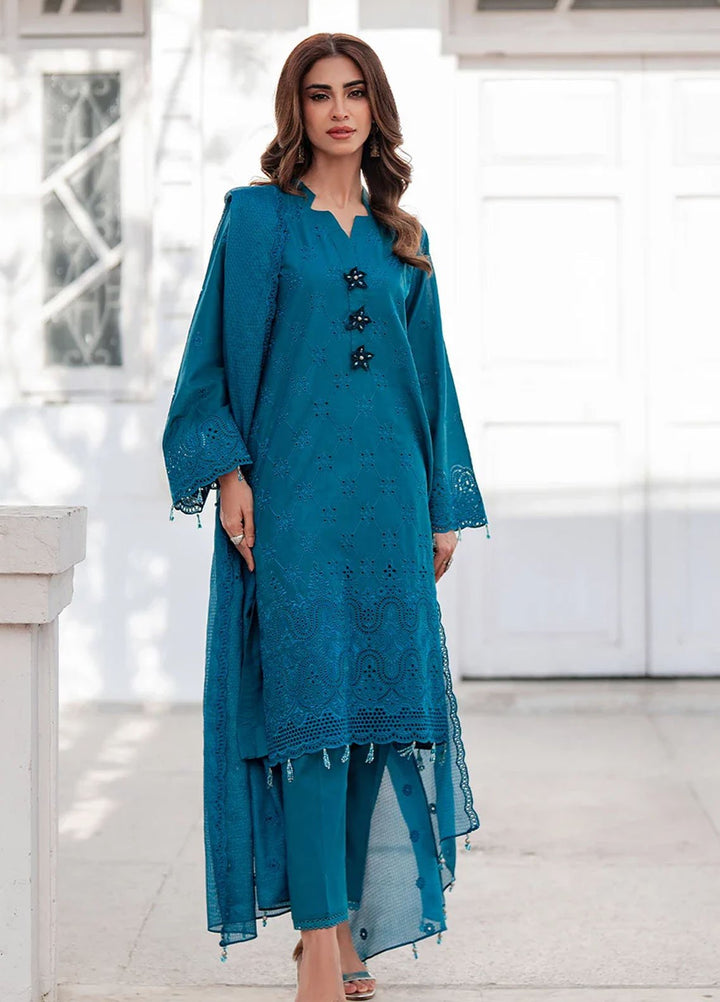 Salitex Embroidered Chikankari Lawn Suits Unstitched 3 Piece SUNS7CK034UT - Summer Collection