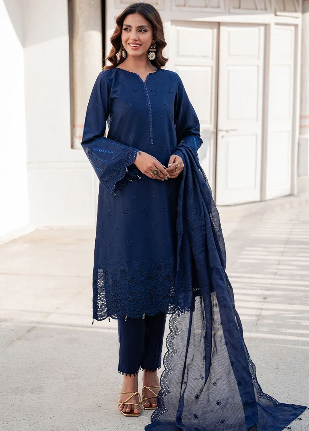 Salitex Embroidered Chikankari Lawn Suits Unstitched 3 Piece SUNS7CK035UT - Summer Collection