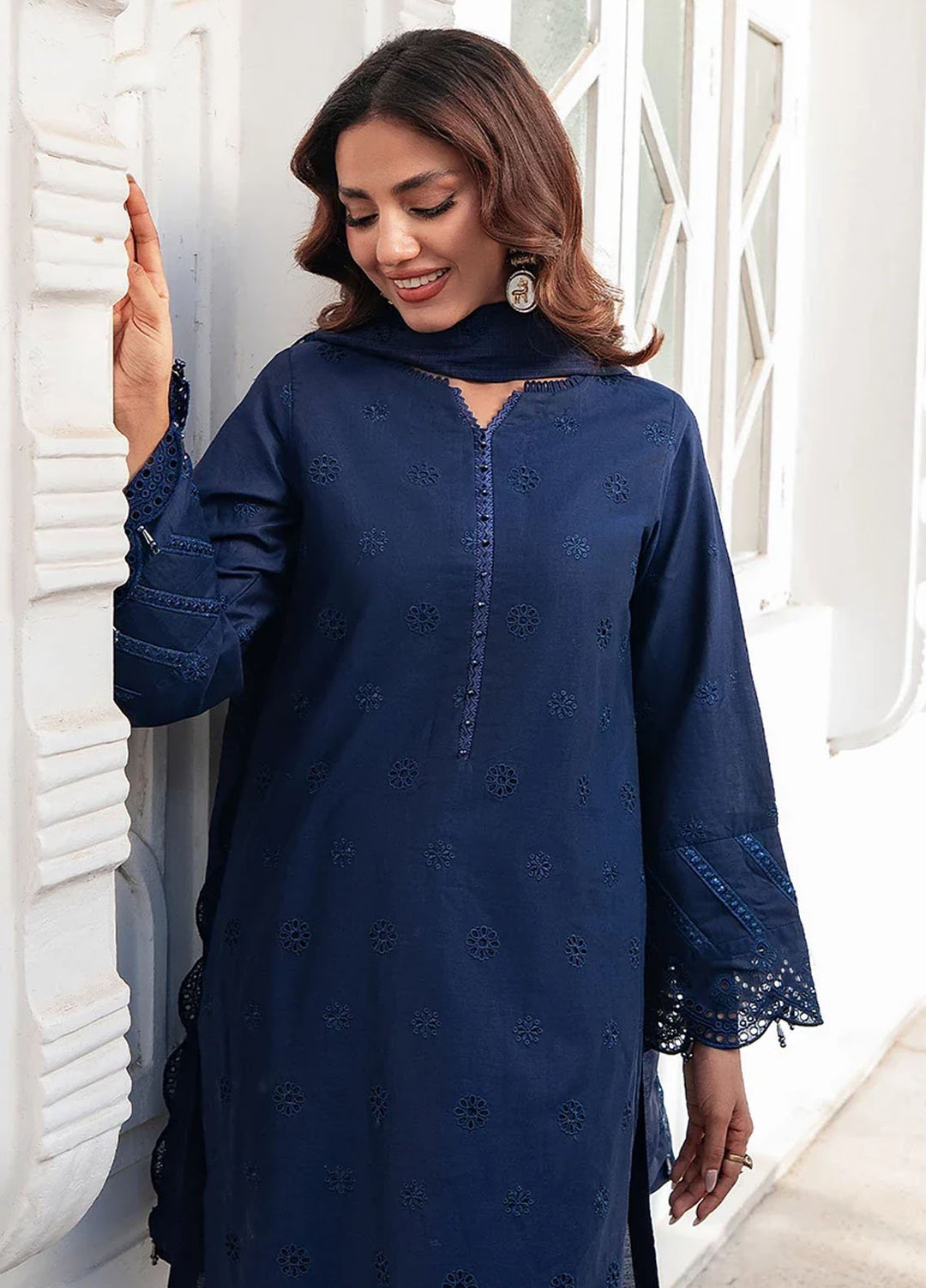 Salitex Embroidered Chikankari Lawn Suits Unstitched 3 Piece SUNS7CK035UT - Summer Collection