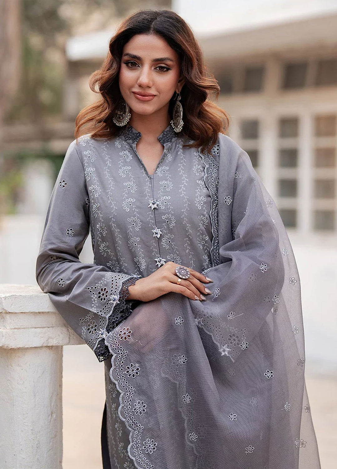 Salitex Embroidered Chikankari Lawn Suits Unstitched 3 Piece SUNS7CK037UT - Summer Collection