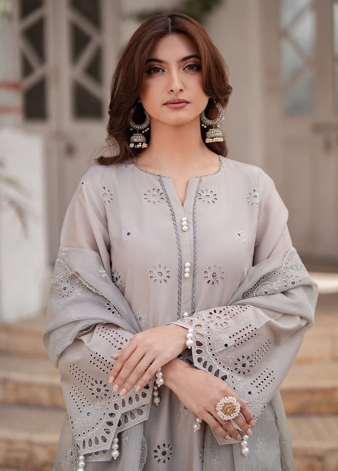 Salitex Embroidered Chikankari Lawn Suits Unstitched 3 Piece SUNS7CK038UT - Summer Collection