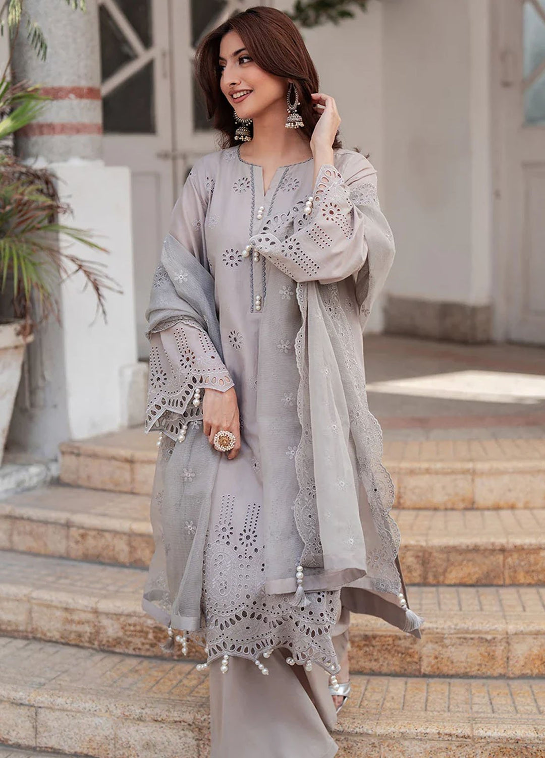Salitex Embroidered Chikankari Lawn Suits Unstitched 3 Piece SUNS7CK038UT - Summer Collection