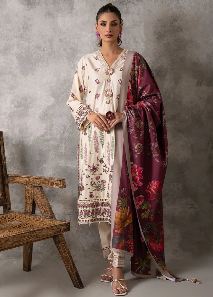 Salitex Embroidered Cottel Suits Unstitched 3 Piece SUNW6MI034UT - Winter Collection