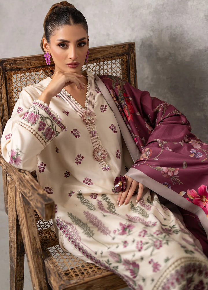 Salitex Embroidered Cottel Suits Unstitched 3 Piece SUNW6MI034UT - Winter Collection