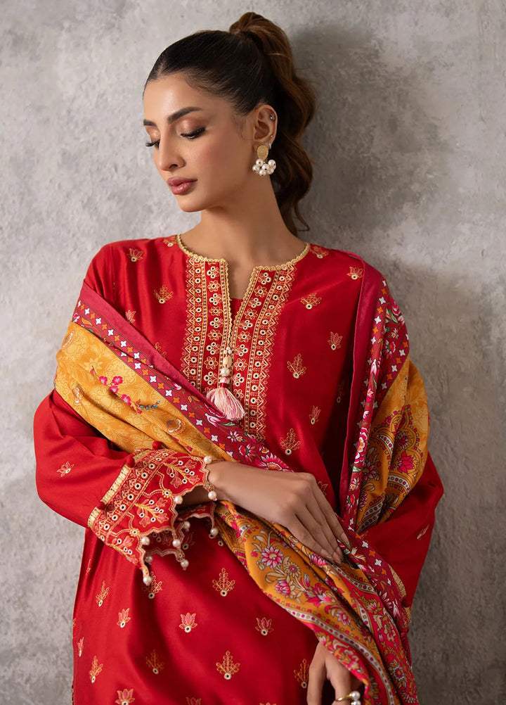 Salitex Embroidered Cottel Suits Unstitched 3 Piece SUNW6MI036UT - Winter Collection