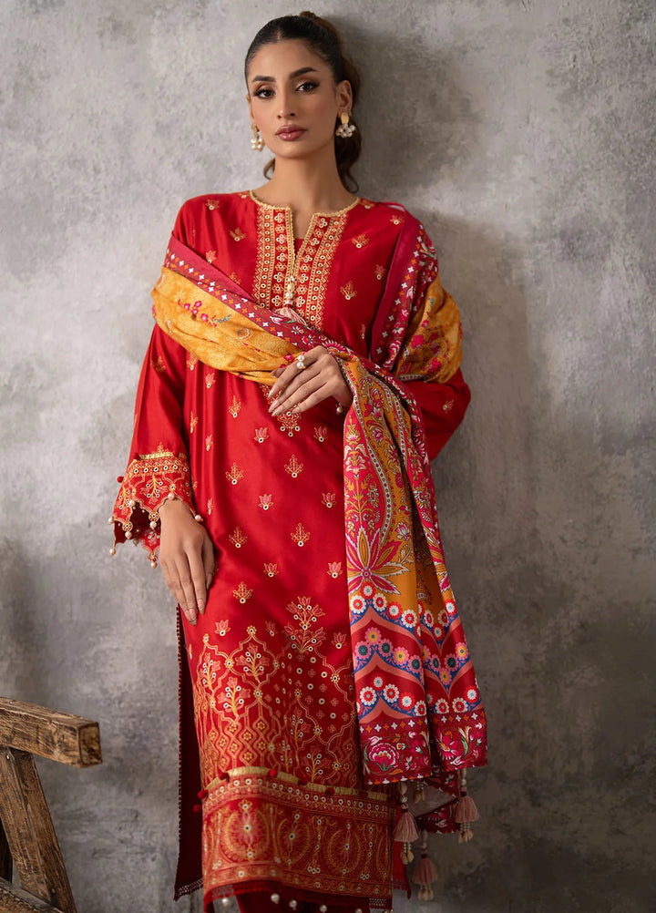 Salitex Embroidered Cottel Suits Unstitched 3 Piece SUNW6MI036UT - Winter Collection
