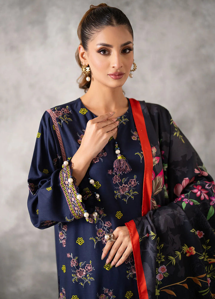 Salitex Embroidered Cottel Suits Unstitched 3 Piece SUNW6MI037UT - Winter Collection