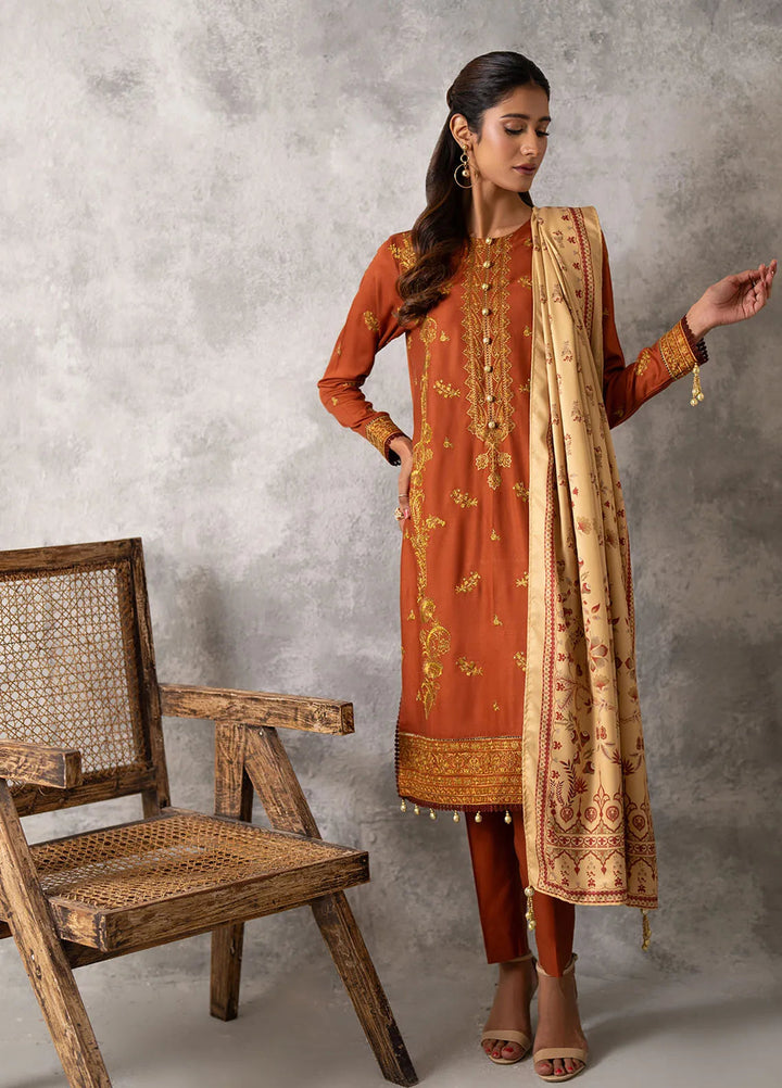 Salitex Embroidered Cottel Suits Unstitched 3 Piece SUNW6MI038UT - Winter Collection