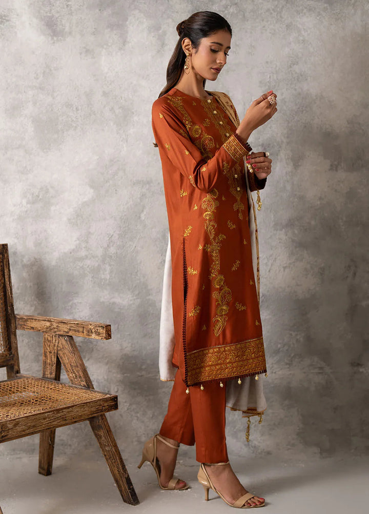 Salitex Embroidered Cottel Suits Unstitched 3 Piece SUNW6MI038UT - Winter Collection