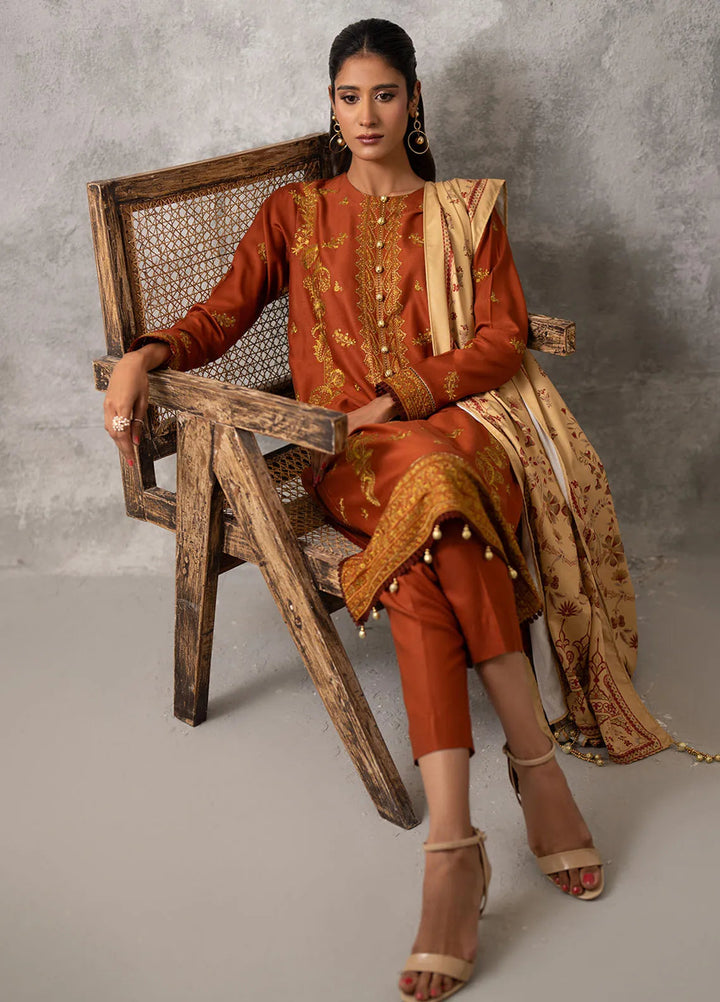 Salitex Embroidered Cottel Suits Unstitched 3 Piece SUNW6MI038UT - Winter Collection