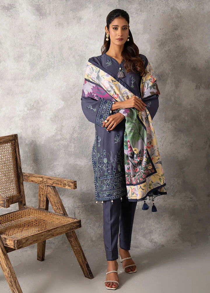 Salitex Embroidered Cottel Suits Unstitched 3 Piece SUNW6MI039UT - Winter Collection
